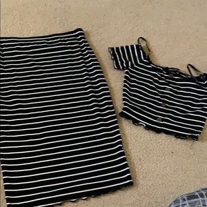 Crop top and skirt set